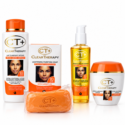CT+ Clear Therapy Extra Lightening Skin Cream 6.76 & Lotion 8.45oz & Soap 6.17oz & Serum 2.37oz